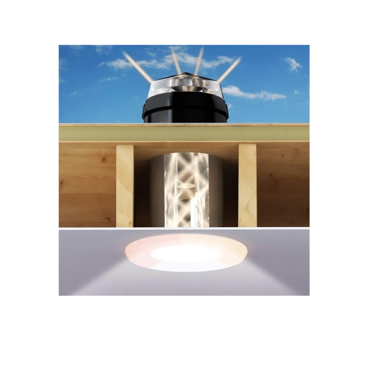 3D cutaway view of a warm roof construction showing insulation layers and structure